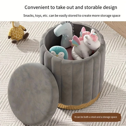 UNICORN Luxurious Lightweight Low Chair with Hidden Storage, Gray/white/pink