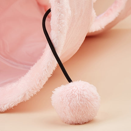 UNICORN Foldable plush cat tunnel with fun ball holes Gray Pink