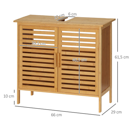 UNICORN Cleanline Bathroom Bamboo Furniture Under Sink Cabinet 2 Doors