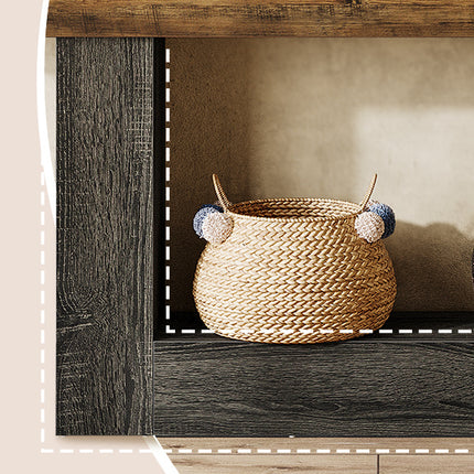 UNICORN 63-Inch Extra Long Farmhouse Console Table - 2-Tier Rustic Brown Wood