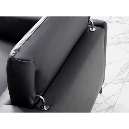 UNICORN Corner sofa leather black corner sofa length 283cm width 194cm height 94cm
