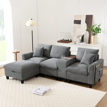 UNICORN Modern L-shaped sofa the first choice for small apartments Gray Beige