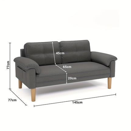 UNICORN Couch with Armrest And Side Pocket144 X 77 X 77 Cm Dark Grey/Light Grey