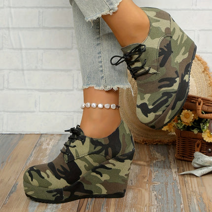 UNICORN Height-Increasing Platform Lace-Up New Simple Women's Flat Shoes