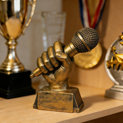 UNICORN Microphone Trophy Resin Statue Desktop Decor for Music Lovers