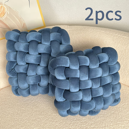 UNICORN 2pcs Set of Golden Velvet Hand-Knotted Square Decorative Pillows different colors