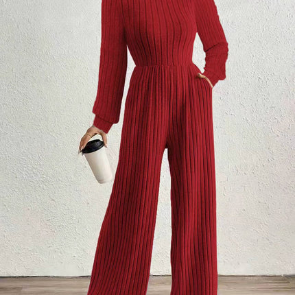 UNICORN High Neck Long Sleeve Versatile Womens Jumpsuit Solid Color s m l xl