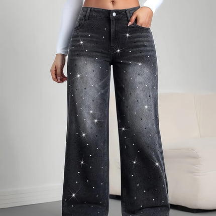 UNICORN Black Skinny Jeans Adorned with Sparkling Rhinestones xs s m l xl xxl
