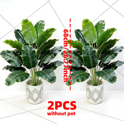 UNICORN Two 53.54-inch Large Artificial Plants Lush Green Leaves