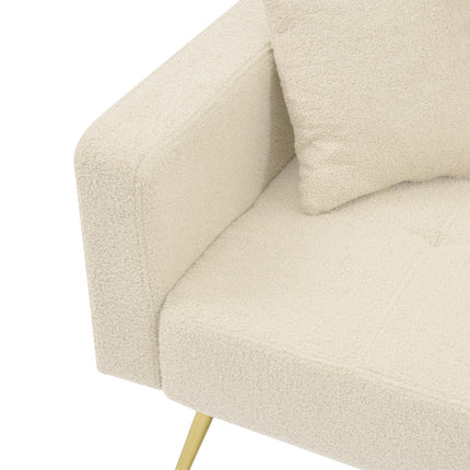 UNICORN Modern minimalist sofa bed size: 175*64*72 cm angle adjustable gold bed legs sofa with cushions side storage pockets