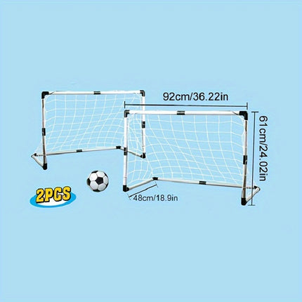 UNICORN 2pcs 92cm Double Football Goal Portable Indoor and Outdoor Sports Equipment