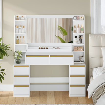UNICORN Vanity Large Mirror White and Golden Vanity