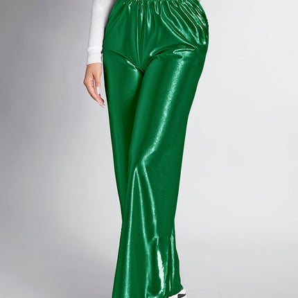 UNICORN Womens Silvery-Hot Stamped Elastic Waistband Straight-Leg Pants s m l xl xxl