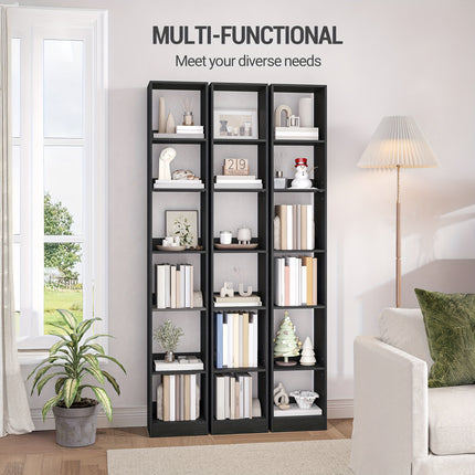 UNICORN Bookcase, Cube Shelf, CD Shelf, Modern Open Wooden Shelf White/Black