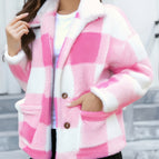 Pink White Grid / S