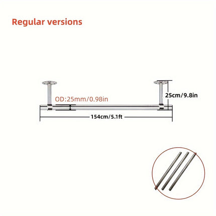 UNICORN Adjustable Metal Drying Rack, Freestanding Garment Hanging Pole for Balcony