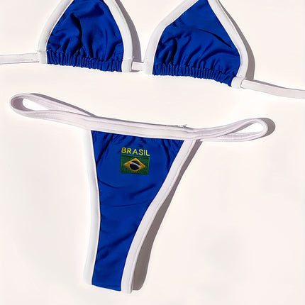 UNICORN Embroidered Bikini with Letter Patches, Fashionable Sexy Women's s m l xl