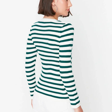 UNICORN Women's sweater striped purple beige pink green orange black white blue dark blue red s m l