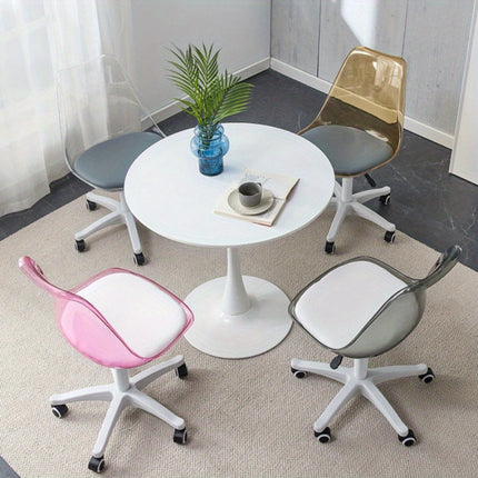 UNICORN Backrest Chair 360-Degree Rotating Office Chair Transparant Gray yellow Pink