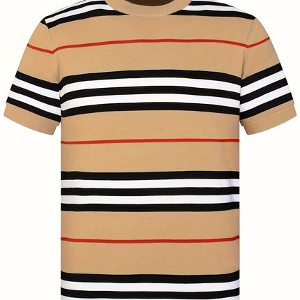 UNICORN Striped Round Neck Short Sleeve Knit Top for Trendy Spring s m l xl