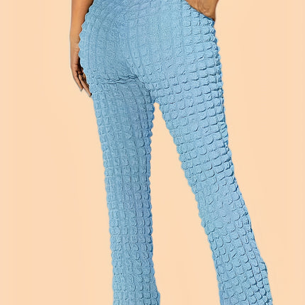 UNICORN Women High-Waisted Flare Pants Color Plaid Pattern xs s m l xl xxl