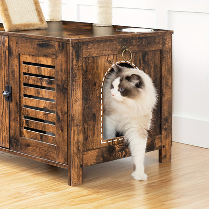 UNICORN Indoor Cat Condo Featuring a Tree with Toys Brown Gray White