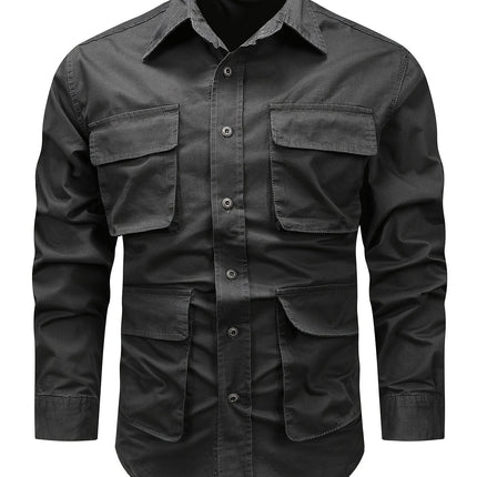 UNICORN Long-Sleeve Shirt for Men Made of Pure with Multiple Pockets xs s m l xl xxl xxxl