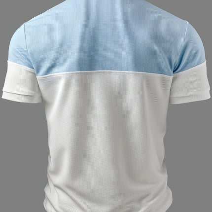 UNICORN Outdoor Textured Waffle Fabric Color Patchwork Short Sleeve s m l xl xxl xxxl