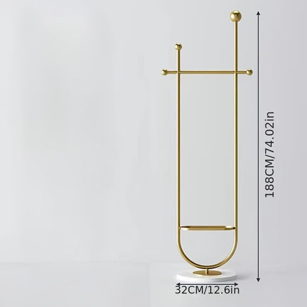 UNICORN Sleek Metal Coat Rack Stand, Freestanding, Multipurpose, Black White Golden