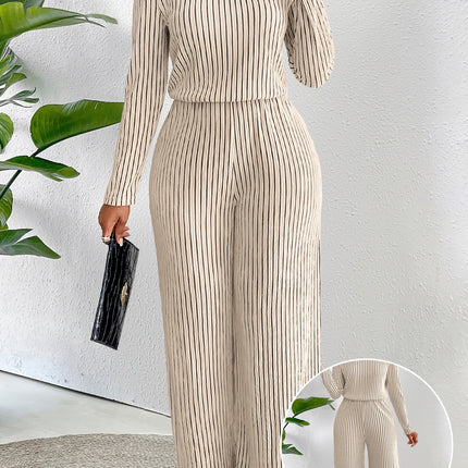 UNICORN Womens Elegant Long Sleeve Wide Leg Body Suit with Clavicle Collar s m l xl