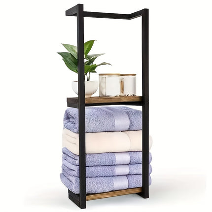 UNICORN 2-Layer Iron Wall-Mounted Towel Rack Black