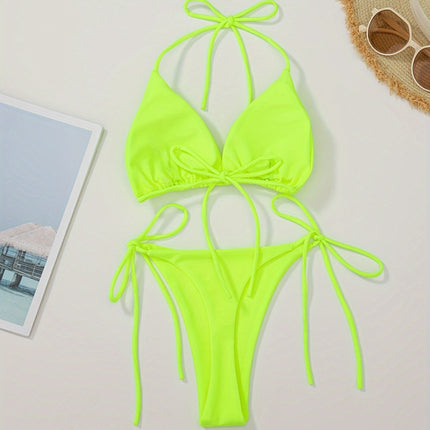 UNICORN Solid Color Sexy Rope Style Bikini Swimwear for Fashionable Women s m l