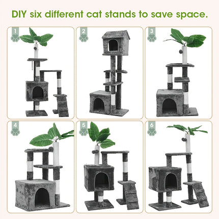 UNICORN 149.86 cm Tall Cat Tree Tower with Scratching Post Gray