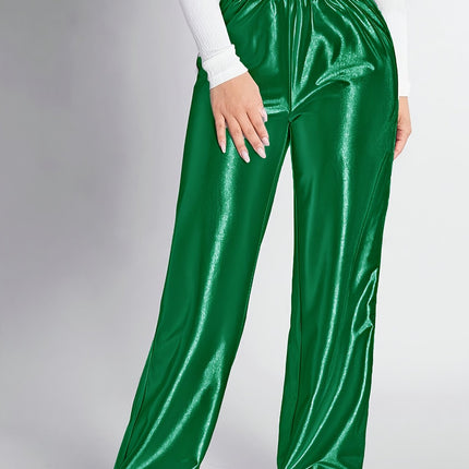 UNICORN Womens Silvery-Hot Stamped Elastic Waistband Straight-Leg Pants s m l xl xxl