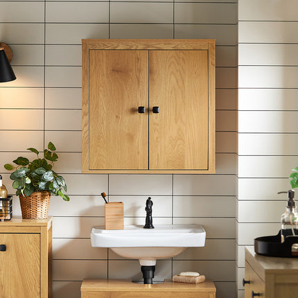 UNICORN Wall Cabinet, Bathroom Cabinet, Kitchen Cabinet, Dark Natural