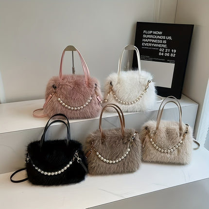 UNICORN Women'S Backpack Fashion Faux Fur Crossbody Bag Pink/White/Black