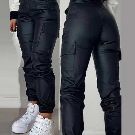 UNICORN Women Stretch Mid-Rise Multi-Pocket Wide-Leg Denim Pants Black s m l xl xxl