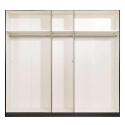 UNICORN Wardrobe country oak brown with mirror Width 252.8 cm Depth 65 cm Height 236 cm