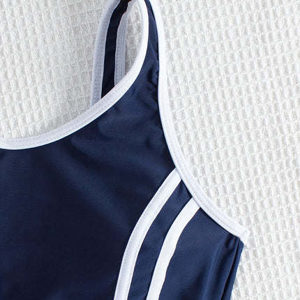 UNICORN Professional Speed Swimming Suit, Blue and White Striped Backless s m l xl