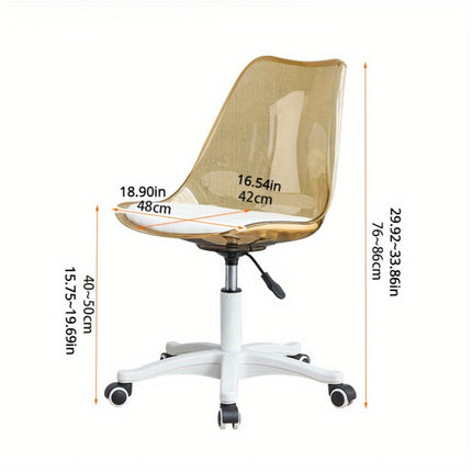 UNICORN Backrest Chair 360-Degree Rotating Office Chair Transparant Gray yellow Pink