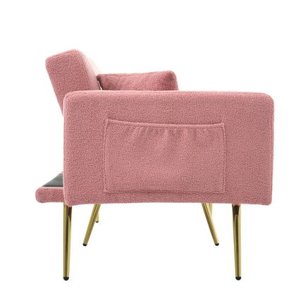 UNICORN Modern minimalist sofa bed size: 175*64*72 cm angle adjustable gold bed legs sofa with cushions side storage pockets