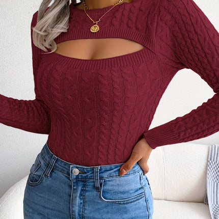 UNICORN Womens Long Sleeve Hollow Sweater High Stretch Fabric s m l xl xxl