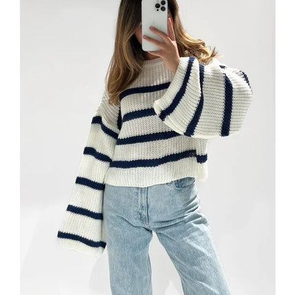 UNICORN Women's sweater stripes black and white s m l