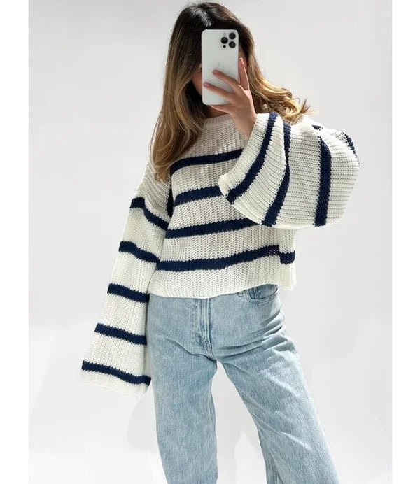 UNICORN Women's sweater stripes black and white s m l