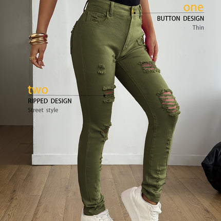 UNICORN Women Elegant Casual Versatile Slim-Fit Candy-Colored Pencil Jeans s m l xl xxl