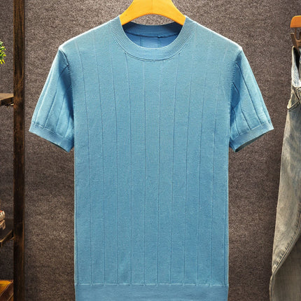 UNICORN Men Slim Fit Striped Textured Knit Crew Neck T-Shirt s m l xl