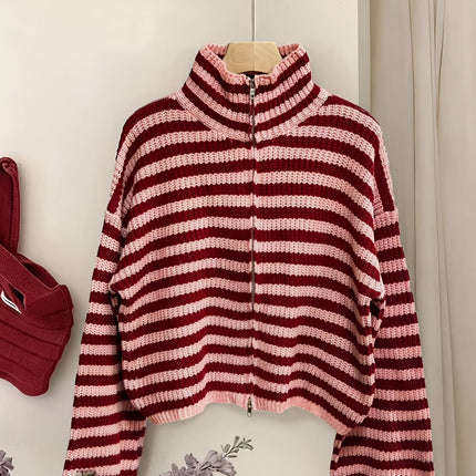 UNICORN Color-block Striped Sweater Coat, New Autumn/winter Style, Loose Fit s m l xl