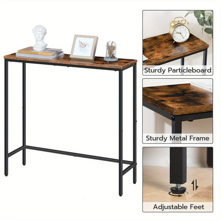 UNICORN Console Table in Rustic Brown Black White Measuring 74.93 cm
