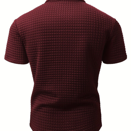 UNICORN Men'S Polo Shirt Square Solid Pattern Short Sleeve Polo Collar s m l xl xxl