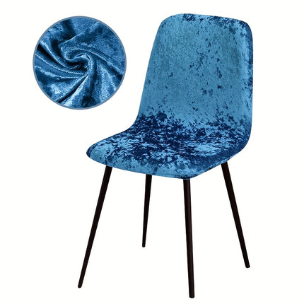 UNICORN Set of 6 Velvet Chair Covers with Elastic for Short Back Chairs different colors